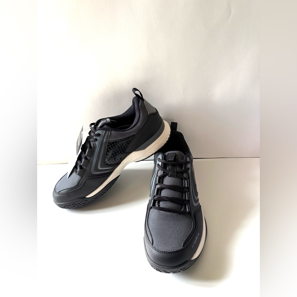 FitVille Men's Tennis and Pickleball Sneakers Black Wide Toe Box Size 11.5